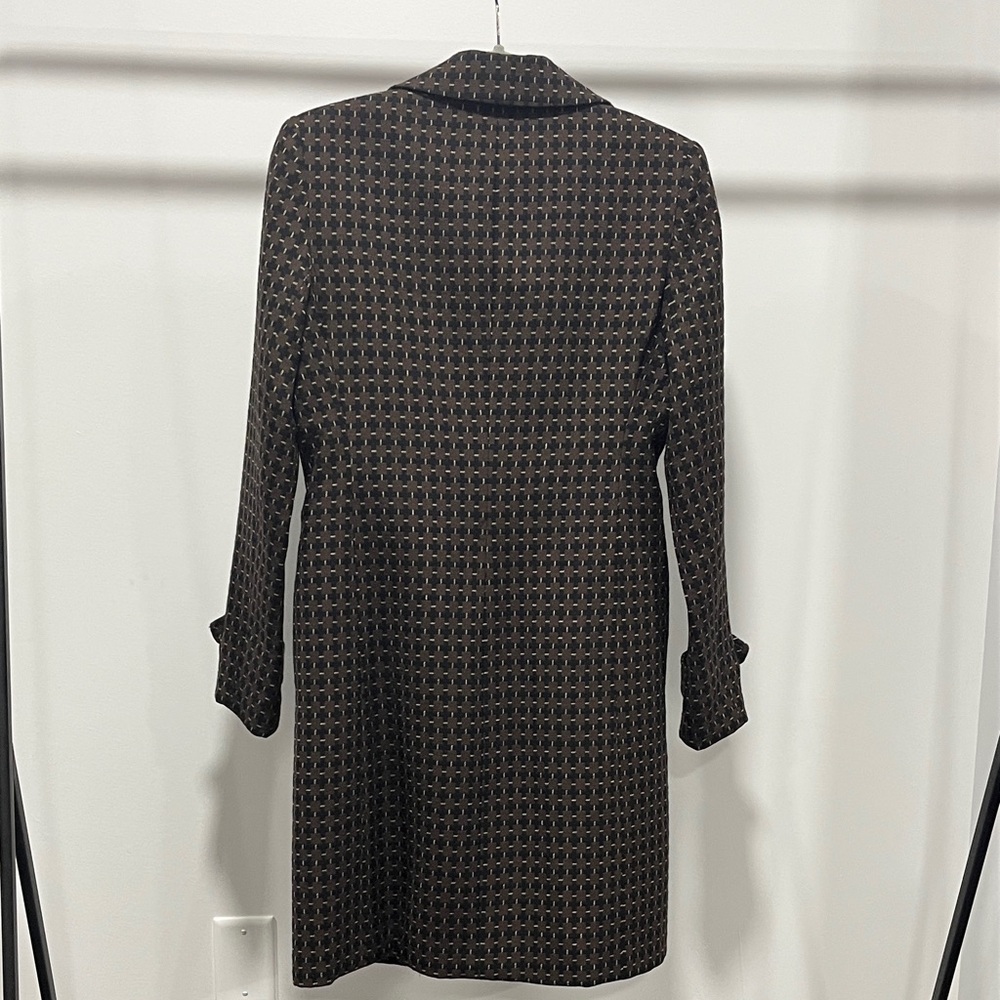 Chic Brown Patterned Trench Coat - image 6